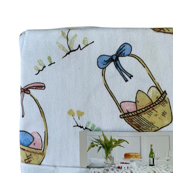Martha Stewart Easter Egg Basket Tablecloth 70" Round Cotton Colorful NEW - Picture 8 of 9